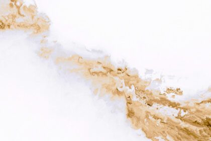دانلود عکس رندر سه بعدی از بافت سنگ مرمر طلایی در پس زمینه سفید