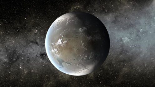 دانلود عکس مفهومی هنرمند که سیاره کپلر فا را در صورت فلکی لیرا به تصویر می کشد