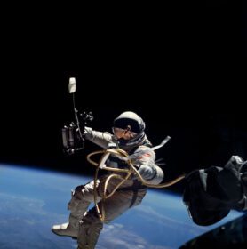 دانلود عکس فضانورد ادوارد وایت در اولین فعالیت خارج از خودرو