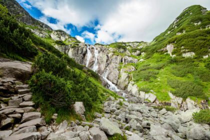 دانلود عکس پانورامای زیبا در کوه های تاتری پنج دریاچه دره dolina pieciu stawow