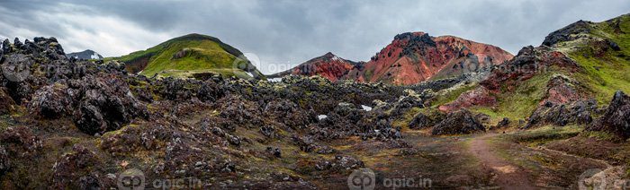 دانلود عکس مناظر زیبای پانوراما ایسلندی از رنگین کمان رنگارنگ