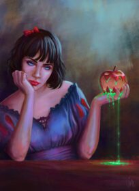 دانلود والپیپر Alicia Alca iz چشمان آبی درخشان چشمان هالووین سیب نمایش پرتره