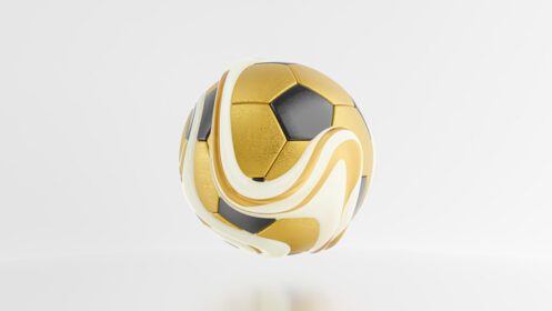 دانلود عکس محفظه توپ طلایی فوتبال در تاب مواد مایع روی