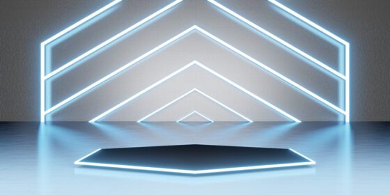 دانلود عکس شش گوشه لیزر اتاق نور پس زمینه تکنولوژی نور نئون