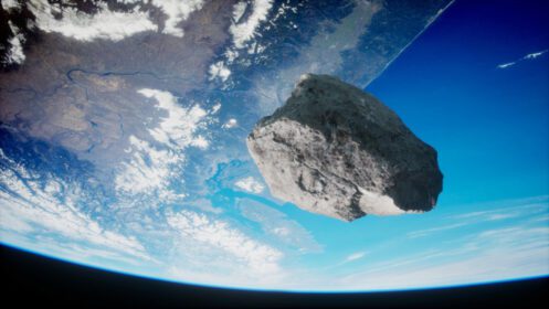 دانلود عکس سیارک خطرناک در حال نزدیک شدن به سیاره زمین