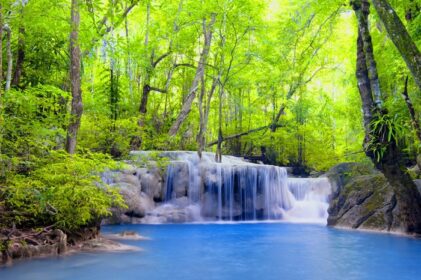 دانلود عکس آبشار زیبا پانوراما زیبا سبز عمیق طبیعی