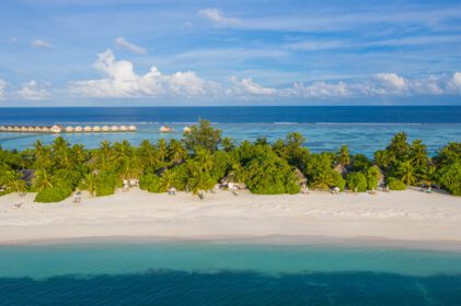 دانلود عکس بهشت مالدیو منظره هوایی استوایی منظره