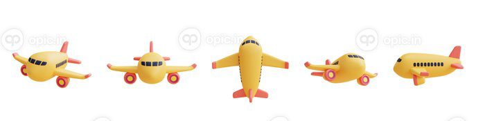 دانلود مجموعه عکس از هواپیمای زرد گردشگری و مفهوم سفر مینیمال