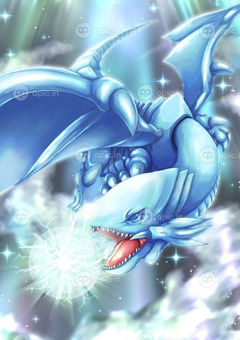 دانلود والپیپر انیمه تجارت کارت بازی Yu Gi Oh Blue Eyes White Dragon اژدها اثر هنری هنر دیجیتال فن هنر
