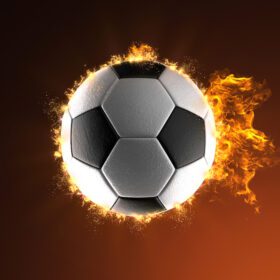 دانلود عکس توپ فوتبال در آتش