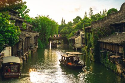 دانلود عکس مناظر از wuzhen یک شهر آب دیدنی تاریخی در ژجیانگ