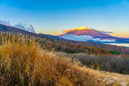 دانلود عکس کوه فوجی در دریاچه یاماناکاکو یا یاماناکا در ژاپن