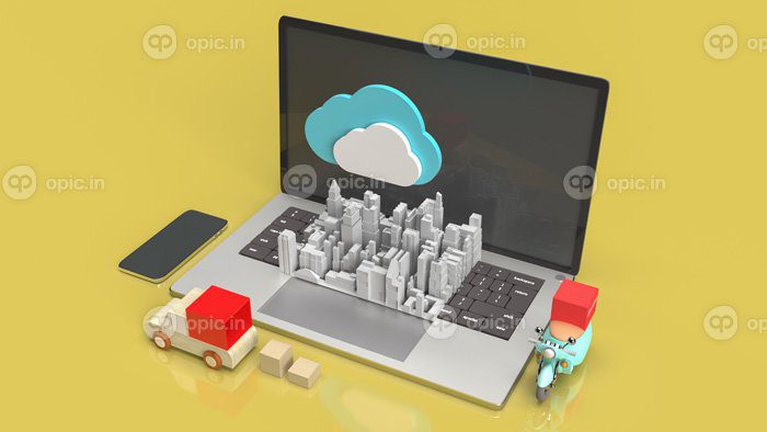 دانلود عکس ابر و تجهیزات فناوری برای رایانش ابری