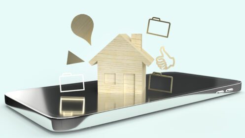 دانلود عکس رندر سه بعدی اسباب بازی چوبی و گوشی هوشمند خانگی برای