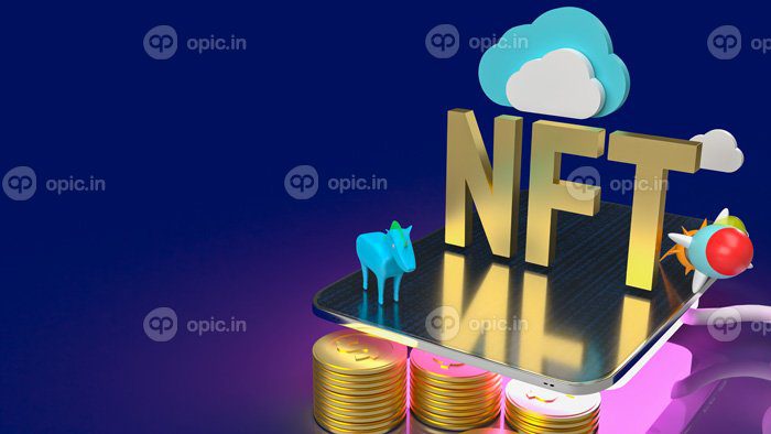 دانلود عکس نماد nft یا غیر قابل تعویض برای مفهوم هنر و فناوری