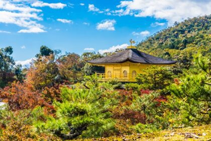 دانلود عکس معبد کینکاکوجی یا غرفه طلایی در کیوتو ژاپن