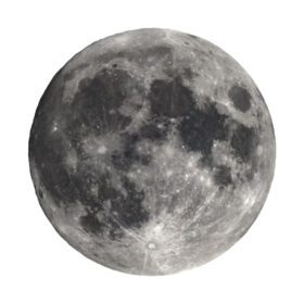 دانلود عکس ماه کامل دیده شده با تلسکوپ جدا شده روی سفید