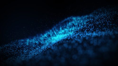 دانلود عکس انتزاعی آبی درخشان ذرات در حال سوختن در فضای بیرونی