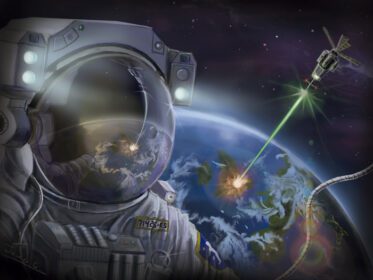 دانلود والپیپر ART فضانورد فضانورد کلاه ایمنی زمین نقاشی سفینه فضایی