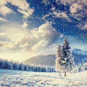دانلود عکس پس زمینه منظره زمستانی جادویی با مقداری نرم