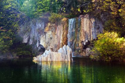 دانلود عکس آبشار در جنگل آب زلال