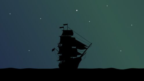 دانلود والپیپر آثار هنری مینیمالیسم ستاره ها شب کشتی دزدان دریایی دریا