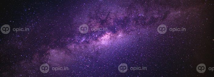 دانلود عکس منظره با راه شیری کهکشان آسمان شب با ستاره