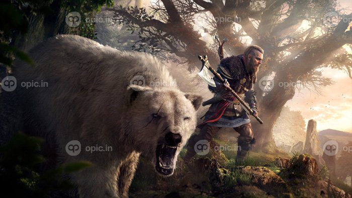 دانلود والپیپر Assassin’s Creed Valhalla بازی های ویدیویی وایکینگ بازی های ویدیویی هنر دیجیتال هنر خرس تبر
