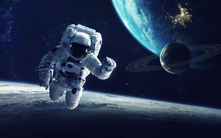 دانلود والپیپر فضانورد هنر دیجیتال سیاره فضایی هنر فضایی