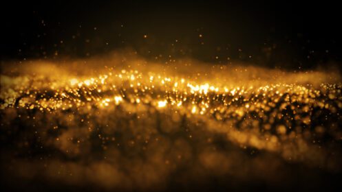 دانلود عکس انتزاعی ذره درخشان زرد طلایی در حال سوختن با آتش