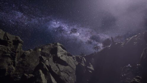 دانلود عکس کهکشان راه شیری بر فراز دیواره های دره ماسه سنگی
