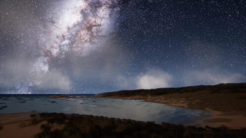 دانلود عکس کهکشان راه شیری بر فراز جزیره گرمسیری