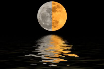 دانلود عکس رنگ و سایه ماه