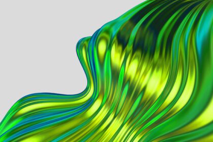 دانلود عکس انتزاعی سبز روشن و زرد خط راه راه مواج منحنی