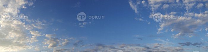 دانلود عکس آسمان پانوراما با ابر در یک روز آفتابی