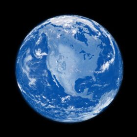 دانلود عکس آمریکای شمالی در سیاره آبی زمین جدا شده بر روی پس زمینه مشکی عناصر این تصویر مبله شده توسط ناسا