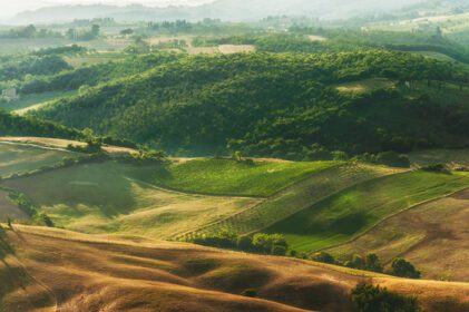 دانلود عکس منظره روستایی توسکانی سبز ایتالیا