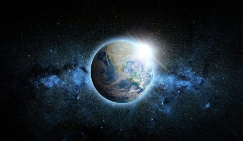 دانلود عکس سیاره زمین با طلوع خورشید بر روی عناصر پس زمینه فضا از این تصویر مبله شده توسط ناسا