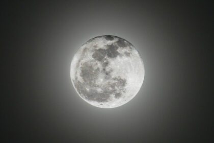 دانلود عکس پاور نور ماه کامل در شب سیاه تاریک و نمایش