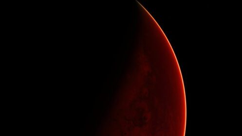 دانلود عکس سیاره سرخ مریخ در آسمان پرستاره