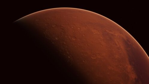 دانلود عکس سیاره سرخ مریخ در آسمان پرستاره