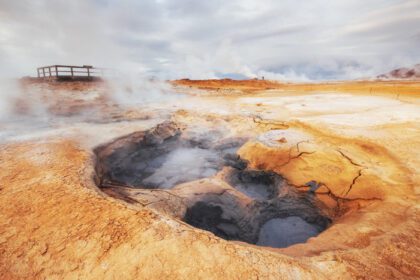 دانلود عکس ایسلند کشور آتشفشان چشمه های آب گرم یخ