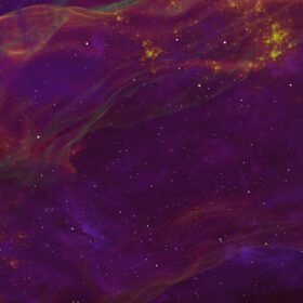 دانلود عکس فضا کهکشان بنفش و قرمز با ستاره و سحابی با