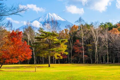 دانلود عکس منظره اطراف کوه فوجی در ژاپن در پاییز