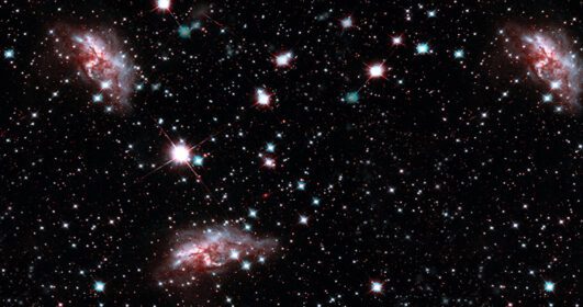 دانلود عکس پس زمینه کهکشان های انتزاعی با ستاره ها و سیارات