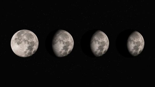 دانلود عکس مراحل ماه با ستاره ها در پس زمینه ماه