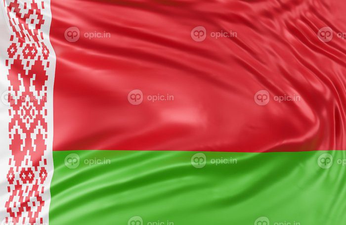 دانلود عکس زیبای پرچم بلاروس از نزدیک در پس زمینه بنر
