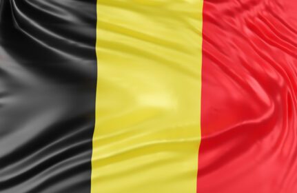 دانلود عکس زیبای پرچم بلژیک از نزدیک در پس زمینه بنر