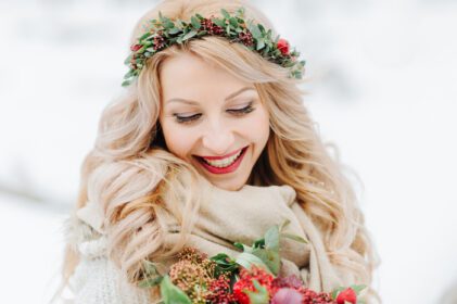 دانلود عکس عروسی زمستانی در طبیعت