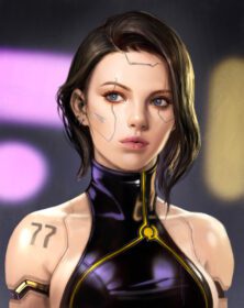 دانلود والپیپر Cyberpunk cyberpunk خالکوبی آینده نگر موهای کوتاه موهای تیره